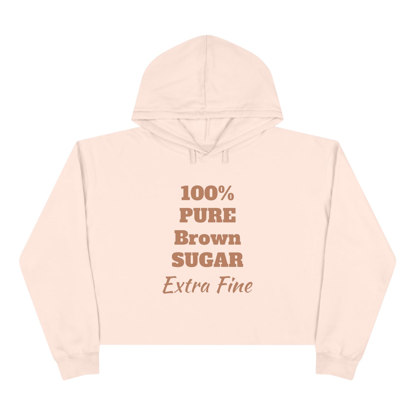 Brown Sugar Crop Hoodie a fashionable statement with a touch of sass.
