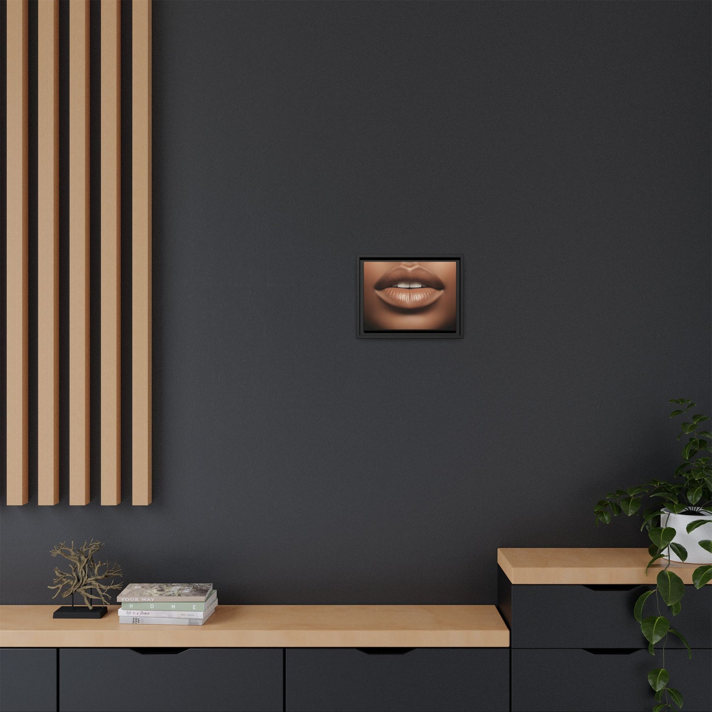 The Lips: Matte Canvas, Framed (Multi-color)