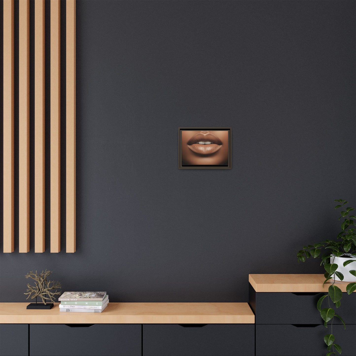 The Lips: Matte Canvas, Framed (Multi-color)
