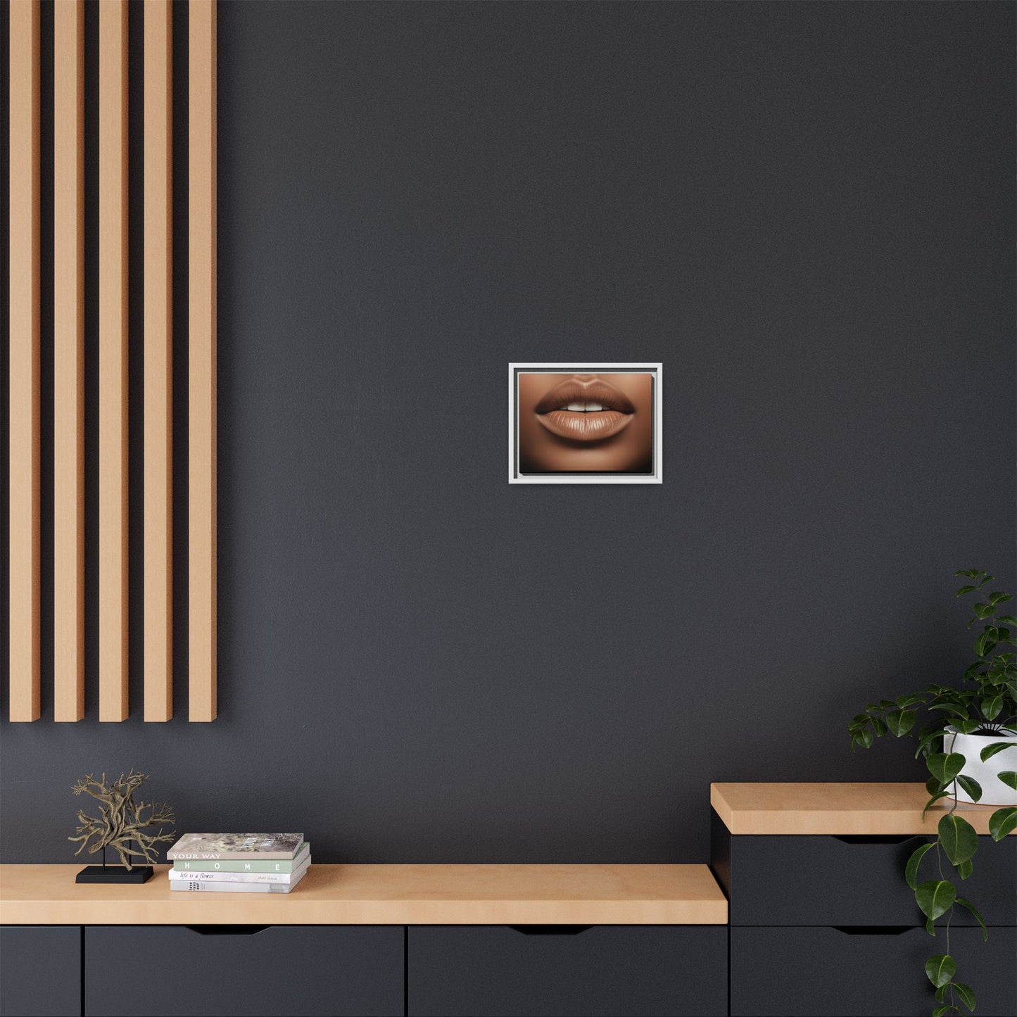The Lips: Matte Canvas, Framed (Multi-color)