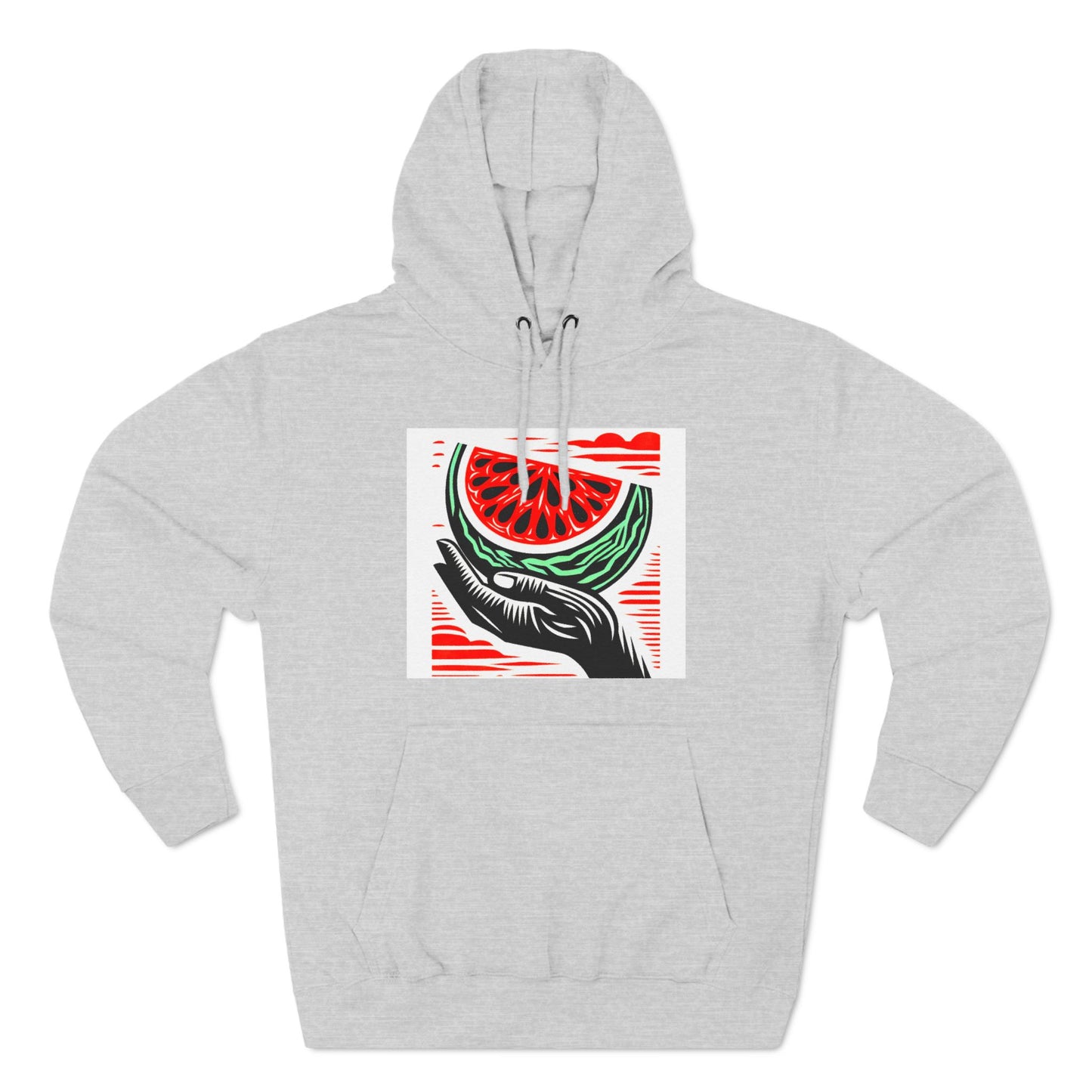 Handheld Melon Three-Panel Fleece Hoodie