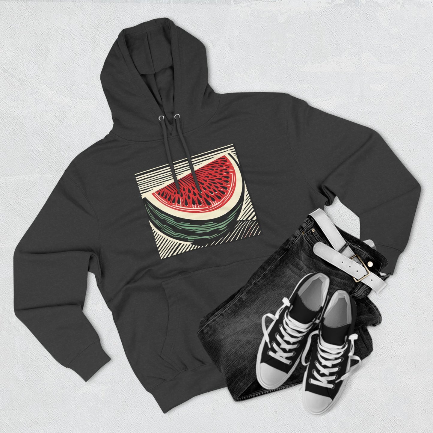 The Watermelon: Three-Panel Fleece Hoodie