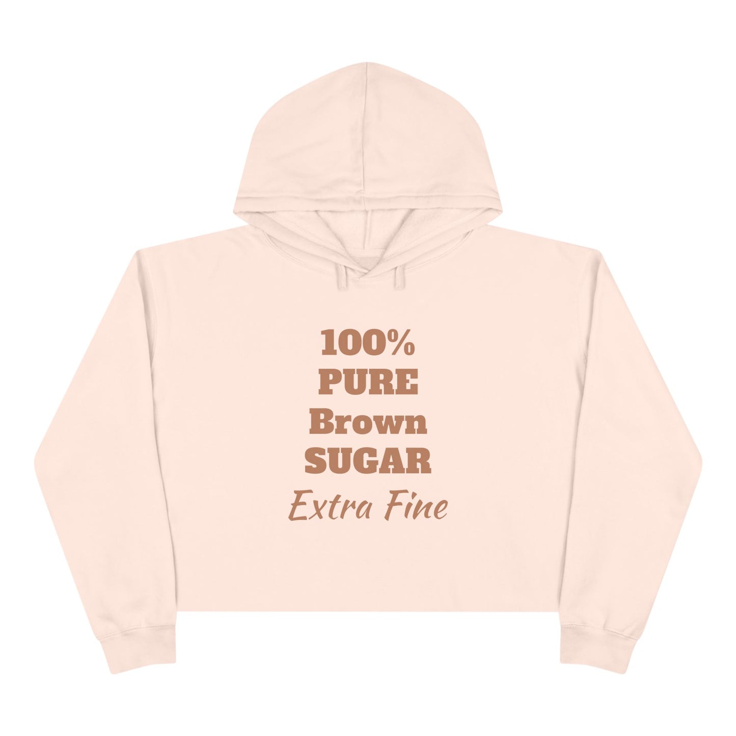 Brown Sugar Crop Hoodie a fashionable statement with a touch of sass.