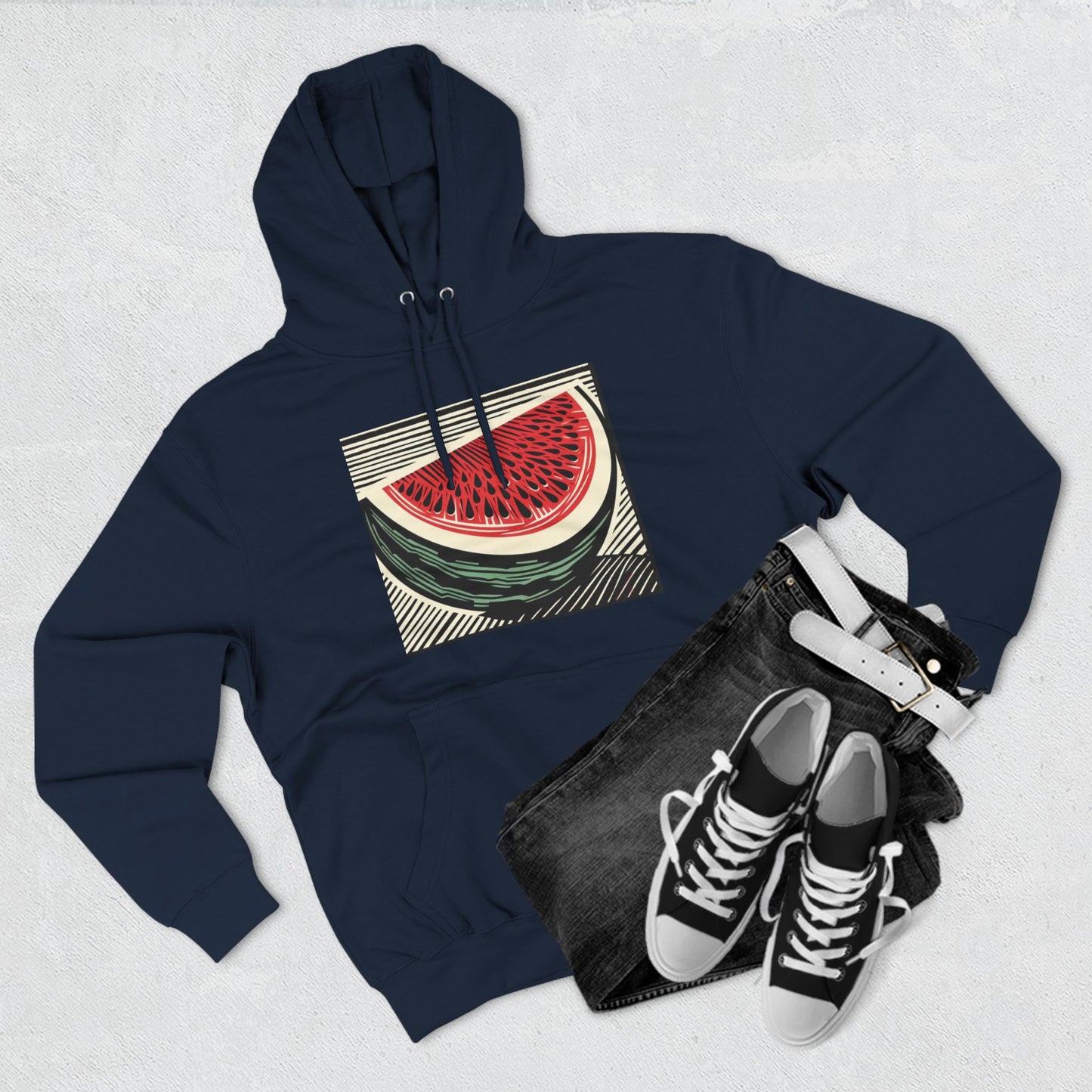 The Watermelon: Three-Panel Fleece Hoodie