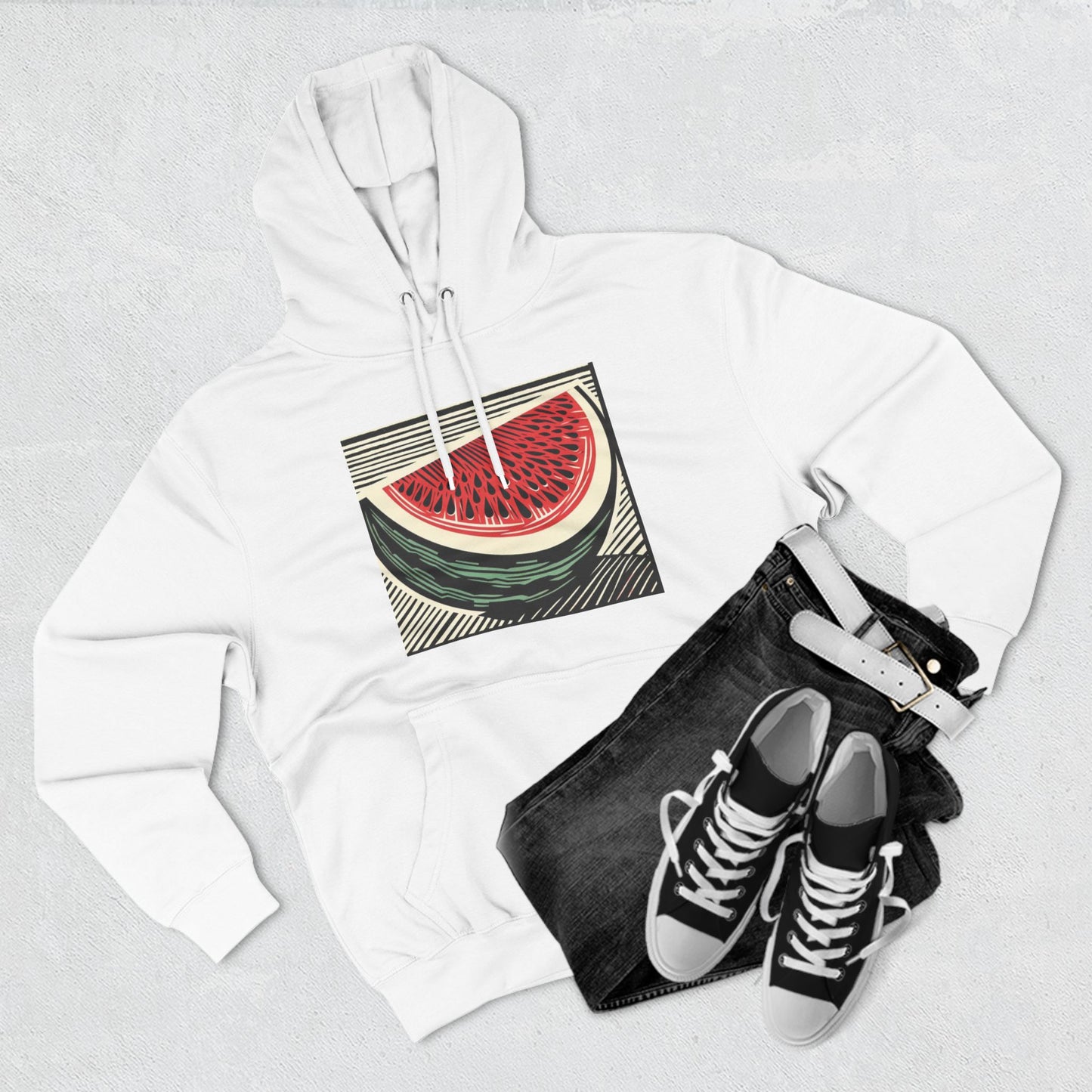 The Watermelon: Three-Panel Fleece Hoodie